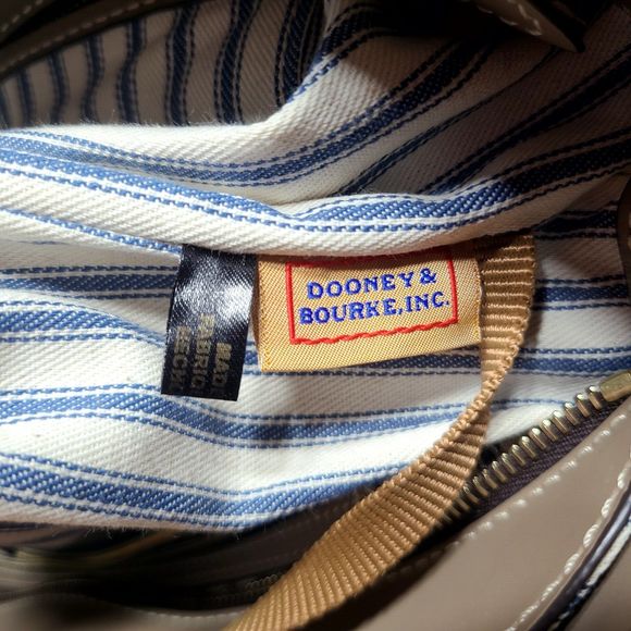 Dooney & Bourke Beacon Zip Tote Taupe Smooth Leather Carryall Shopper Zipper - Picture 10 of 16